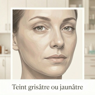 Teint grisâtre ou jaunâtre